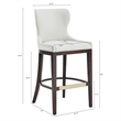 Blair Modern Wood Upholstered Barstool in White - Set of 3