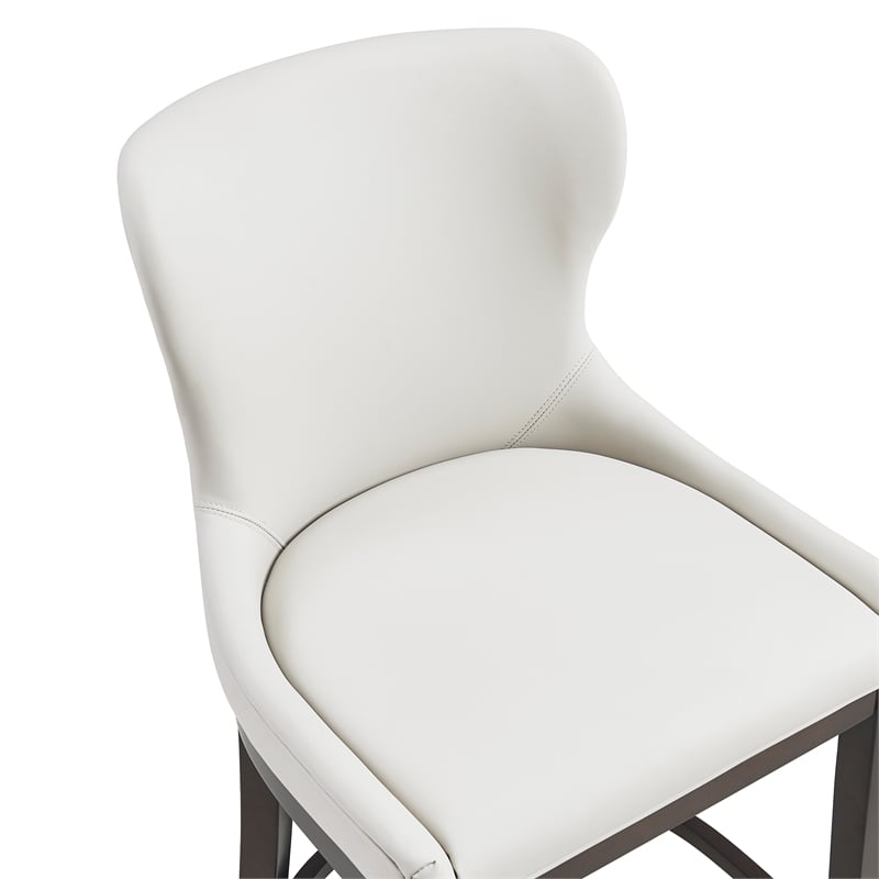 Blair Modern Wood Upholstered Barstool in White - Set of 3