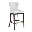 Blair Modern Wood Upholstered Barstool in White - Set of 3