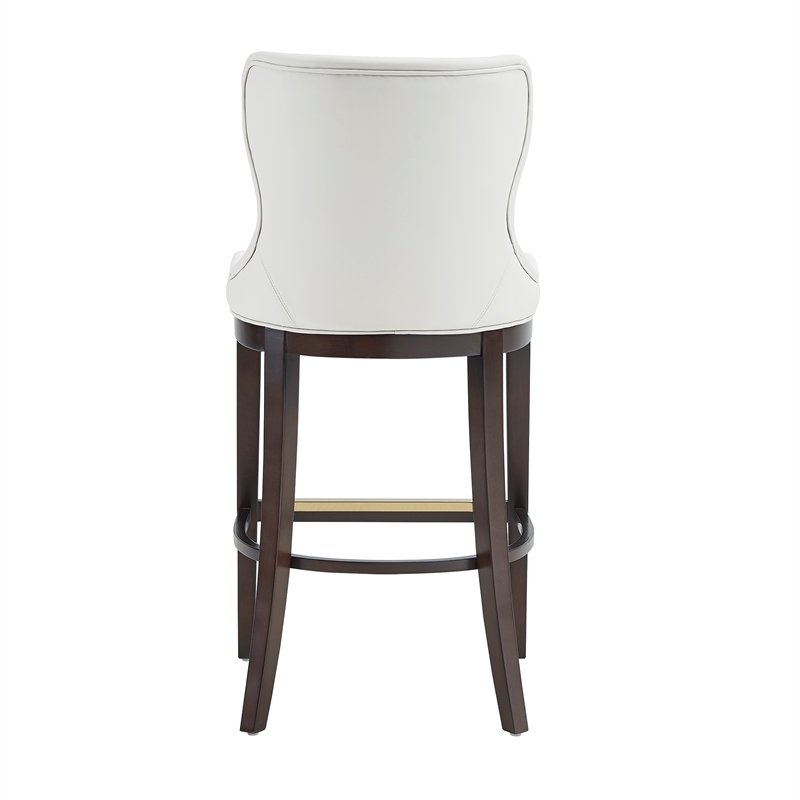 Blair Modern Wood Upholstered Barstool in White - Set of 3
