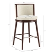 Evalyn Modern Wood Upholstered Barstool in Cream - Set of 3