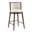 Evalyn Modern Wood Upholstered Barstool in Cream - Set of 3