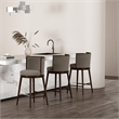 Evalyn Modern Wood Upholstered Barstool in Dove - Set of 3