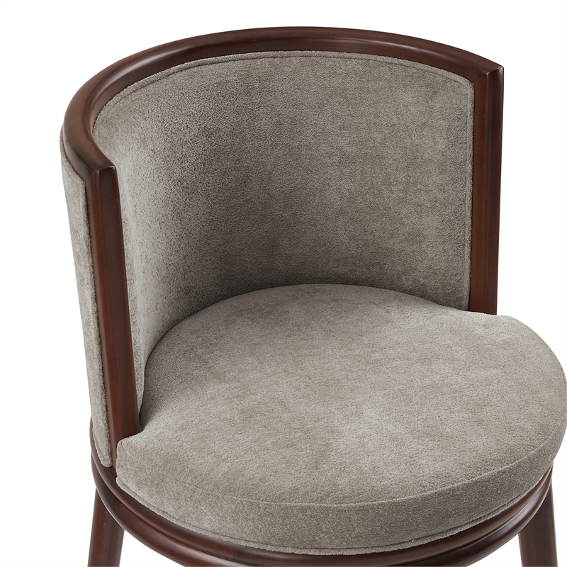 Evalyn Modern Wood Upholstered Barstool in Dove - Set of 3