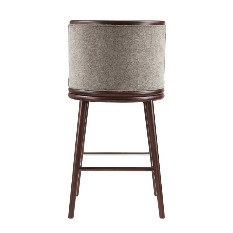 Evalyn Modern Wood Upholstered Barstool in Dove - Set of 3