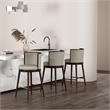 Evalyn Modern Wood Upholstered Barstool in Stone - Set of 3