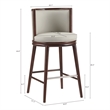 Evalyn Modern Wood Upholstered Barstool in Stone - Set of 3
