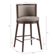 Evalyn Modern Wood Upholstered Barstool in Taupe - Set of 3