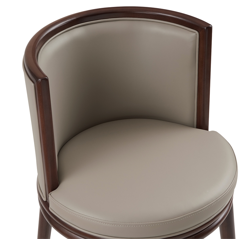 Evalyn Modern Wood Upholstered Barstool in Taupe - Set of 3