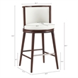 Evalyn Modern Wood Upholstered Barstool in White - Set of 3