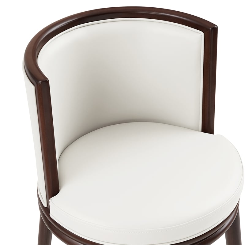 Evalyn Modern Wood Upholstered Barstool in White - Set of 3