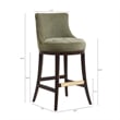 Lucia Modern Wood Upholstered Chenille Barstool in Leaf Green - Set of 3