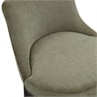 Lucia Modern Wood Upholstered Chenille Barstool in Leaf Green - Set of 3