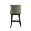 Lucia Modern Wood Upholstered Chenille Barstool in Leaf Green - Set of 3