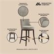 Lucia Modern Wood Upholstered Chenille Barstool in Taupe - Set of 3
