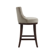 Lucia Modern Wood Upholstered Chenille Barstool in Taupe - Set of 3