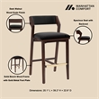 Patricia Modern Wood Upholstered Barstool in Black - Set of 3