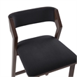 Patricia Modern Wood Upholstered Barstool in Black - Set of 3