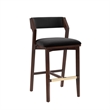Patricia Modern Wood Upholstered Barstool in Black - Set of 3