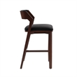 Patricia Modern Wood Upholstered Barstool in Black - Set of 3