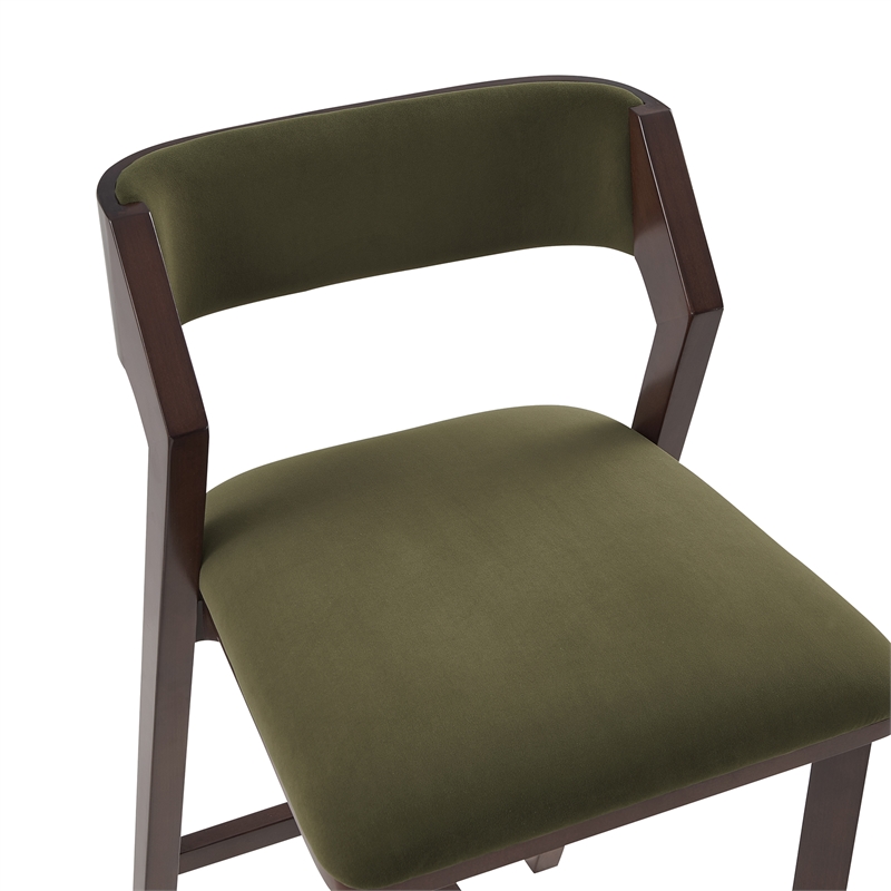 Patricia Modern Wood Upholstered Barstool in Turtle Green - Set of 3