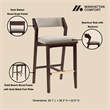 Patricia Modern Wood Upholstered Barstool in Linen - Set of 3
