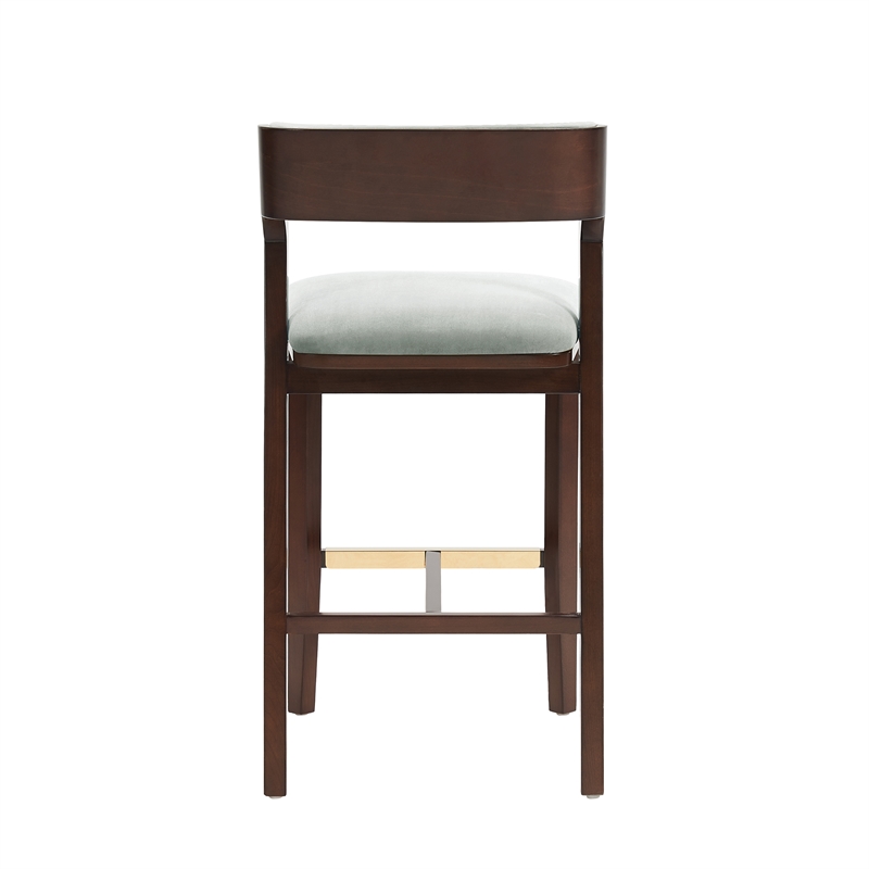 Patricia Modern Wood Upholstered Barstool in White Glacier - Set of 3