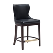Blair Modern Wood Upholstered Counter Stool in Black - Set of 3