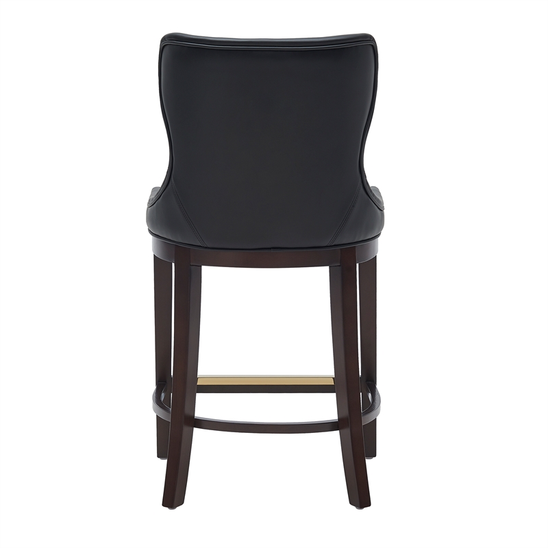 Blair Modern Wood Upholstered Counter Stool in Black - Set of 3
