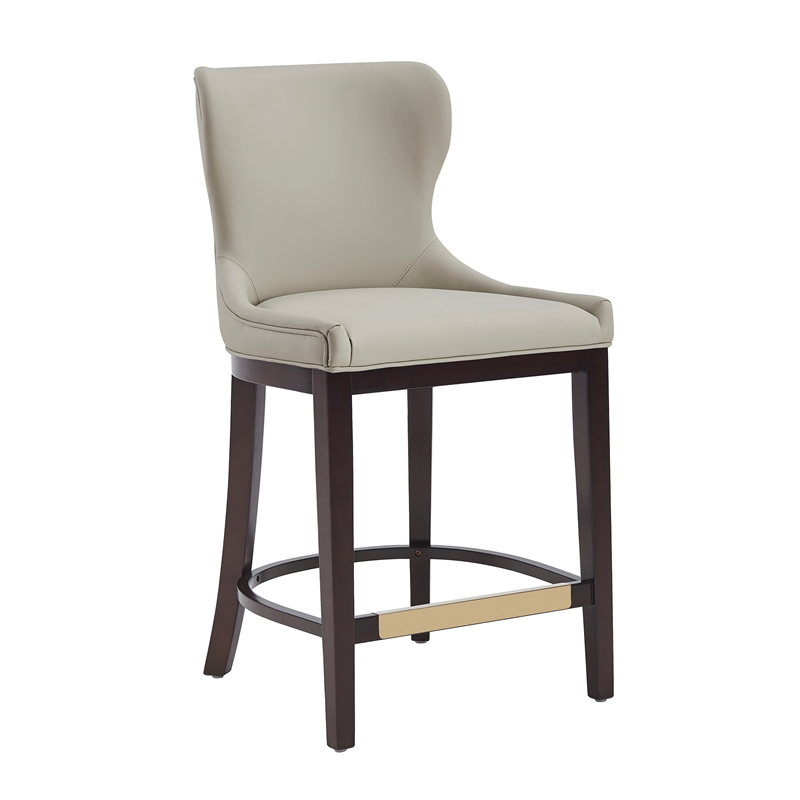 Blair Modern Wood Upholstered Counter Stool in Stone - Set of 3