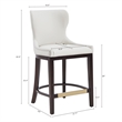Blair Modern Wood Upholstered Counter Stool in White - Set of 3