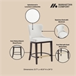 Blair Modern Wood Upholstered Counter Stool in White - Set of 3