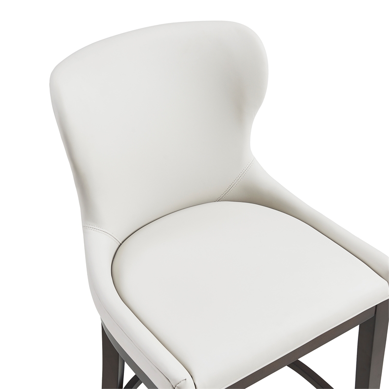 Blair Modern Wood Upholstered Counter Stool in White - Set of 3
