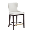 Blair Modern Wood Upholstered Counter Stool in White - Set of 3