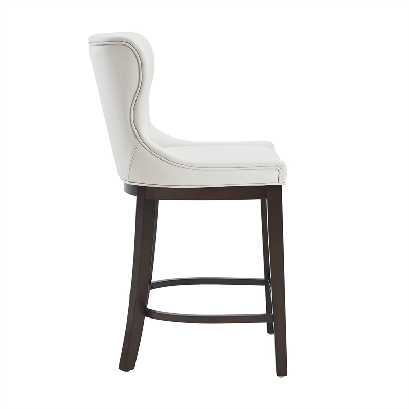 Blair Modern Wood Upholstered Counter Stool in White - Set of 3