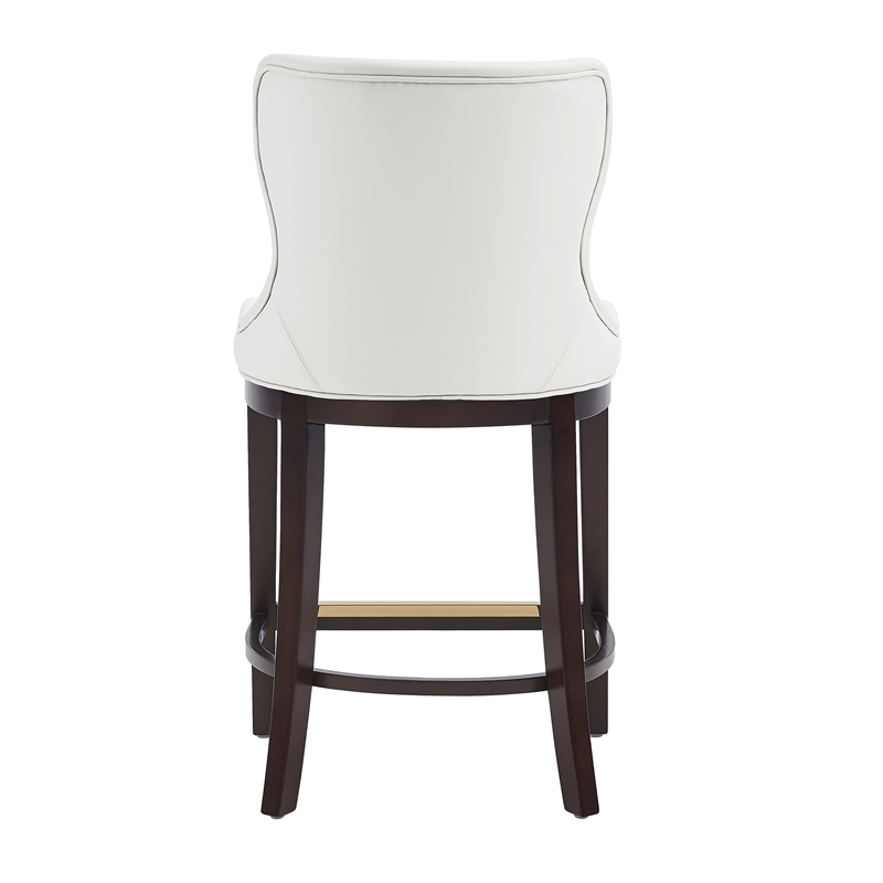 Blair Modern Wood Upholstered Counter Stool in White - Set of 3