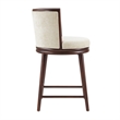 Evalyn Modern Wood Upholstered Counter Stool in Cream - Set of 3