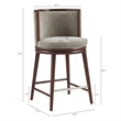 Evalyn Modern Wood Upholstered Counter Stool in Dove - Set of 3