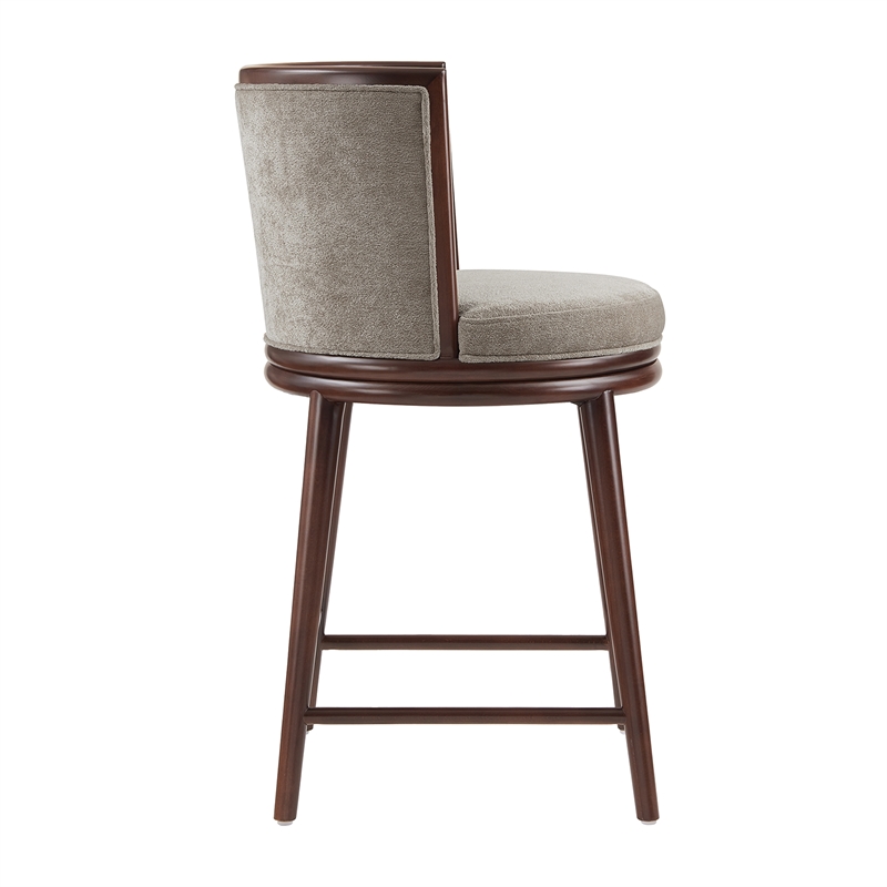 Evalyn Modern Wood Upholstered Counter Stool in Dove - Set of 3