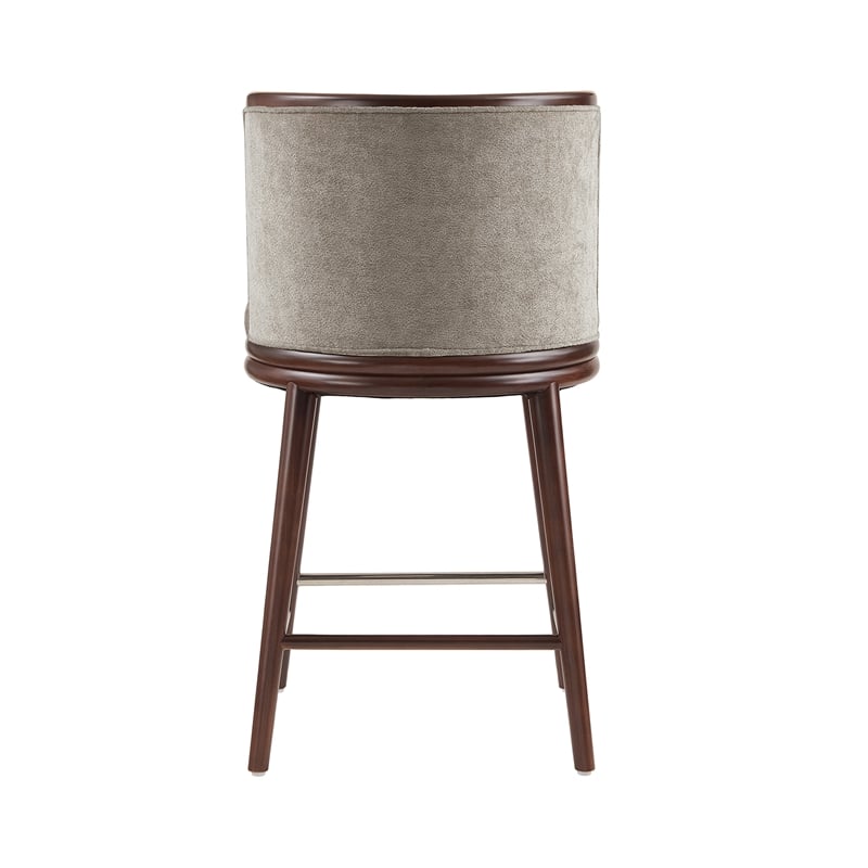 Evalyn Modern Wood Upholstered Counter Stool in Dove - Set of 3