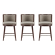 Evalyn Modern Wood Upholstered Counter Stool in Dove - Set of 3