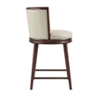 Evalyn Modern Wood Upholstered Counter Stool in Stone - Set of 3