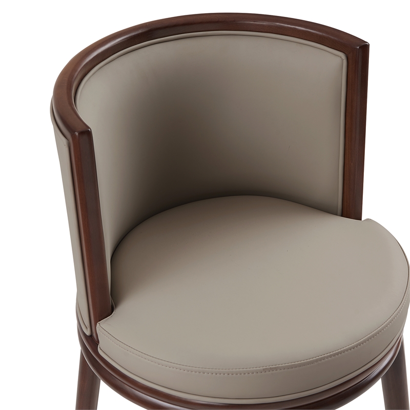 Evalyn Modern Wood Upholstered Counter Stool in Taupe - Set of 3
