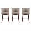 Evalyn Modern Wood Upholstered Counter Stool in Taupe - Set of 3