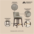 Lucia Modern Wood Chenille Counter Stool in Taupe - Set of 3