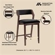Patricia Modern Wood Upholstered Counter Stool in Black - Set of 3