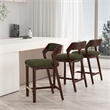 Patricia Modern Wood Upholstered Counter Stool in Turtle Green - Set of 3