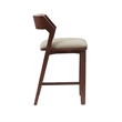 Patricia Modern Wood Upholstered Counter Stool in Linen - Set of 3