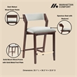 Patricia Modern Wood Upholstered Counter Stool in White Glacier - Set of 3
