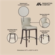 Blair Modern Wood Upholstered Barstool in Stone